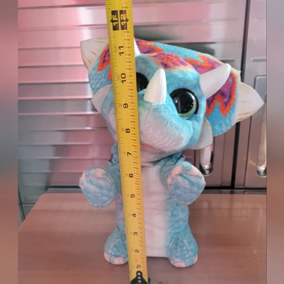 2014 FurReal Hoppin' Topper HASBRO Interactive Plush Pet Triceratops Dinosaur - Picture 4 of 13